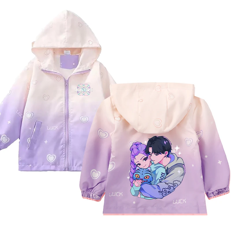 

KPop Demon Hunter Children's Jacket Jacket Autumn Outdoor Windproof Warm Clothing Cute Cartoon Pattern Jacket Children's Gift