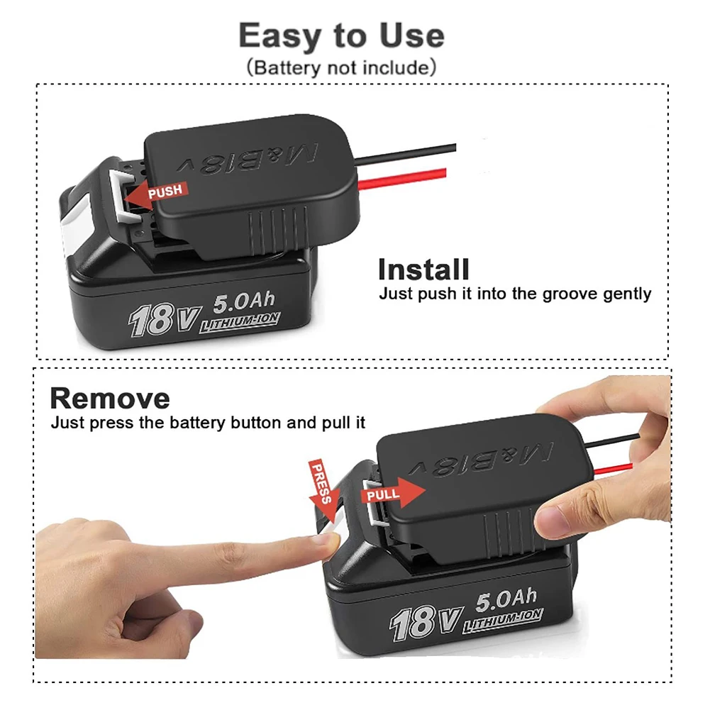 Power Connector Battery Adapter With Fuse And Switch 30A Accessories BAT607 BAT614 BL1815B FOR Bosch 18V Li-Ion