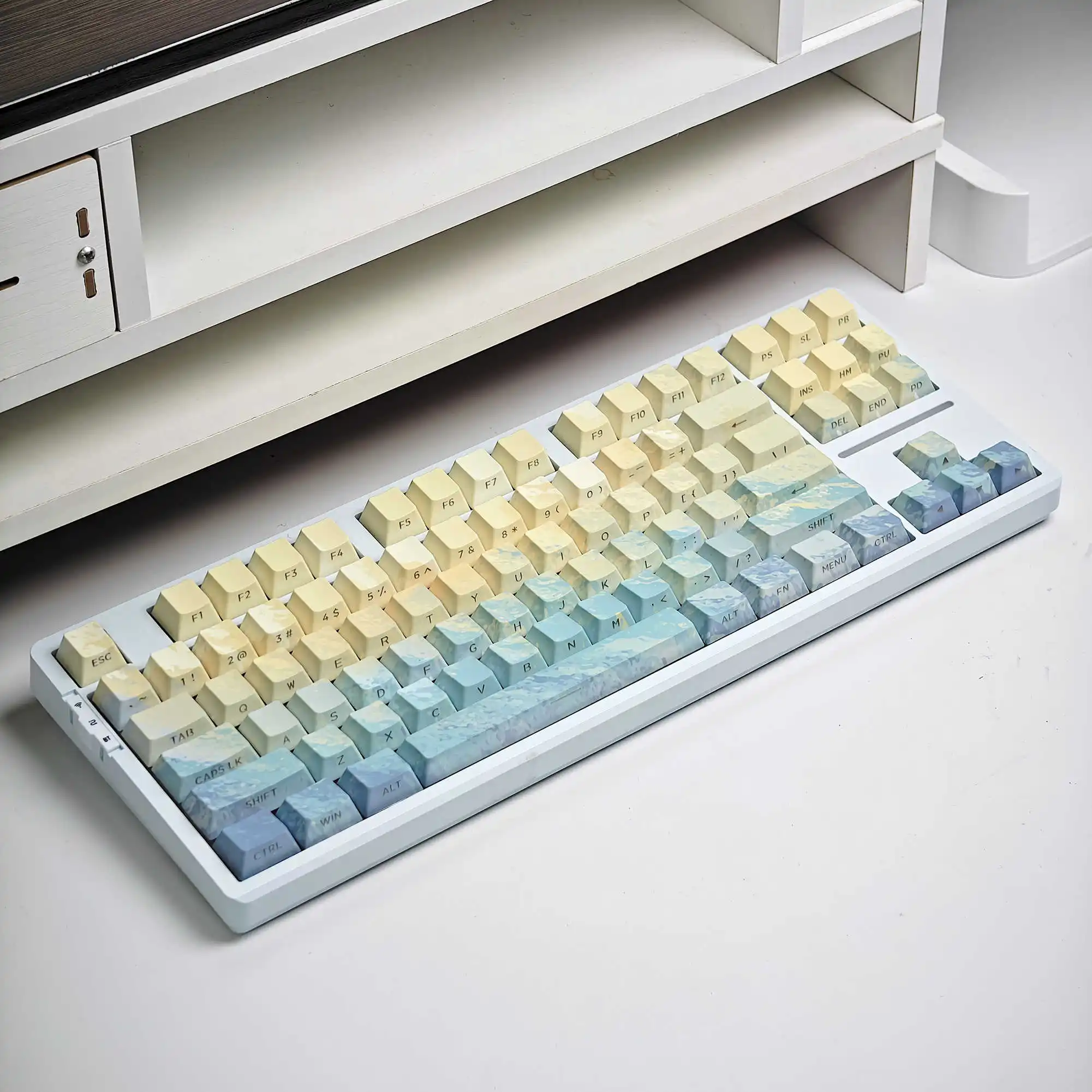 

Biwen Water Flow PBT Keycap Set - 130 Keys Side-Printed Dye-Sublimation MX Cross Stem for Mechanical Keyboards DIY Custom