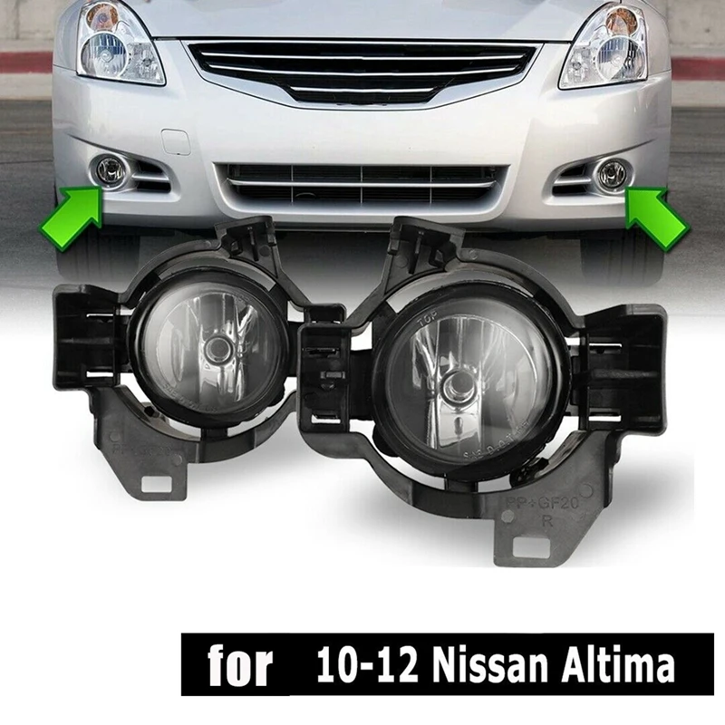 

For Nissan Altima 2010-2012 Sedan Factory Replacement Front Bumper Fog Lights Driving Lamp + Wiring Kit Clear Lens