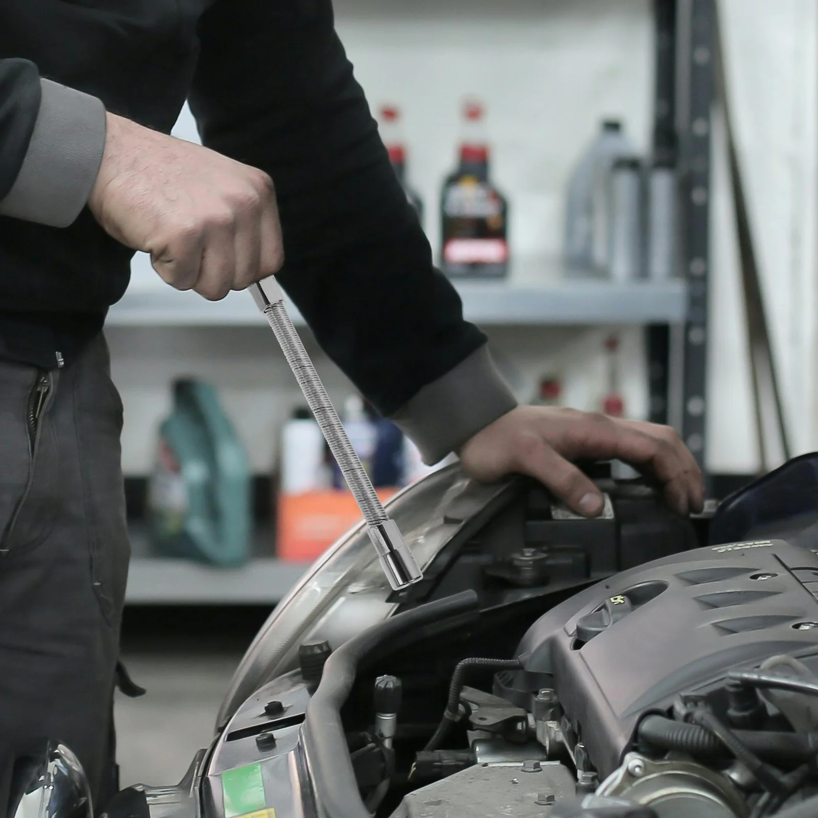 

1 set 1 Set 1/4 3/8 1/2 Socket Extension Bar Flexible Shaft Bendable Wrench Sleeve Universal Rod For Car Repair Diy Hand Tools