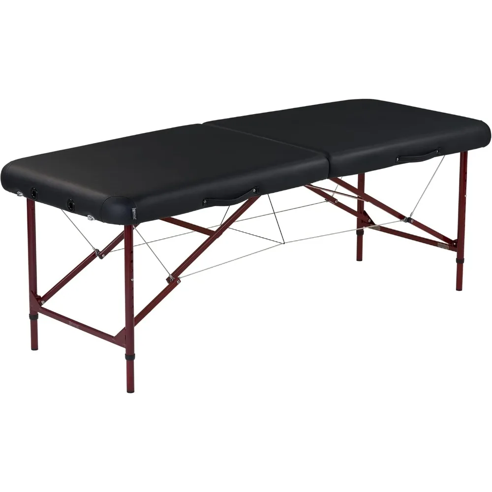 Master Massage Zephyr Lightweight Portable Massage Table Package- Tattoo Table- Spa Bed (Black, Maroon)