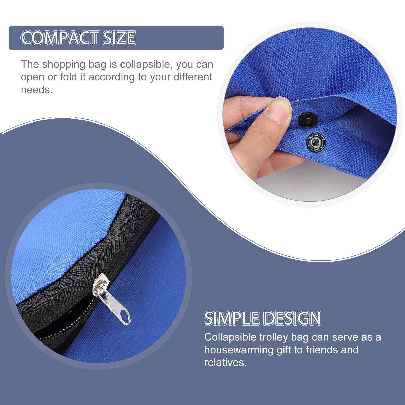 

Foldable Collapsible Shopping Trolley Bag Large Capacity Grocery Bag with Wheels Folding Storage Pouch Reusable Tote