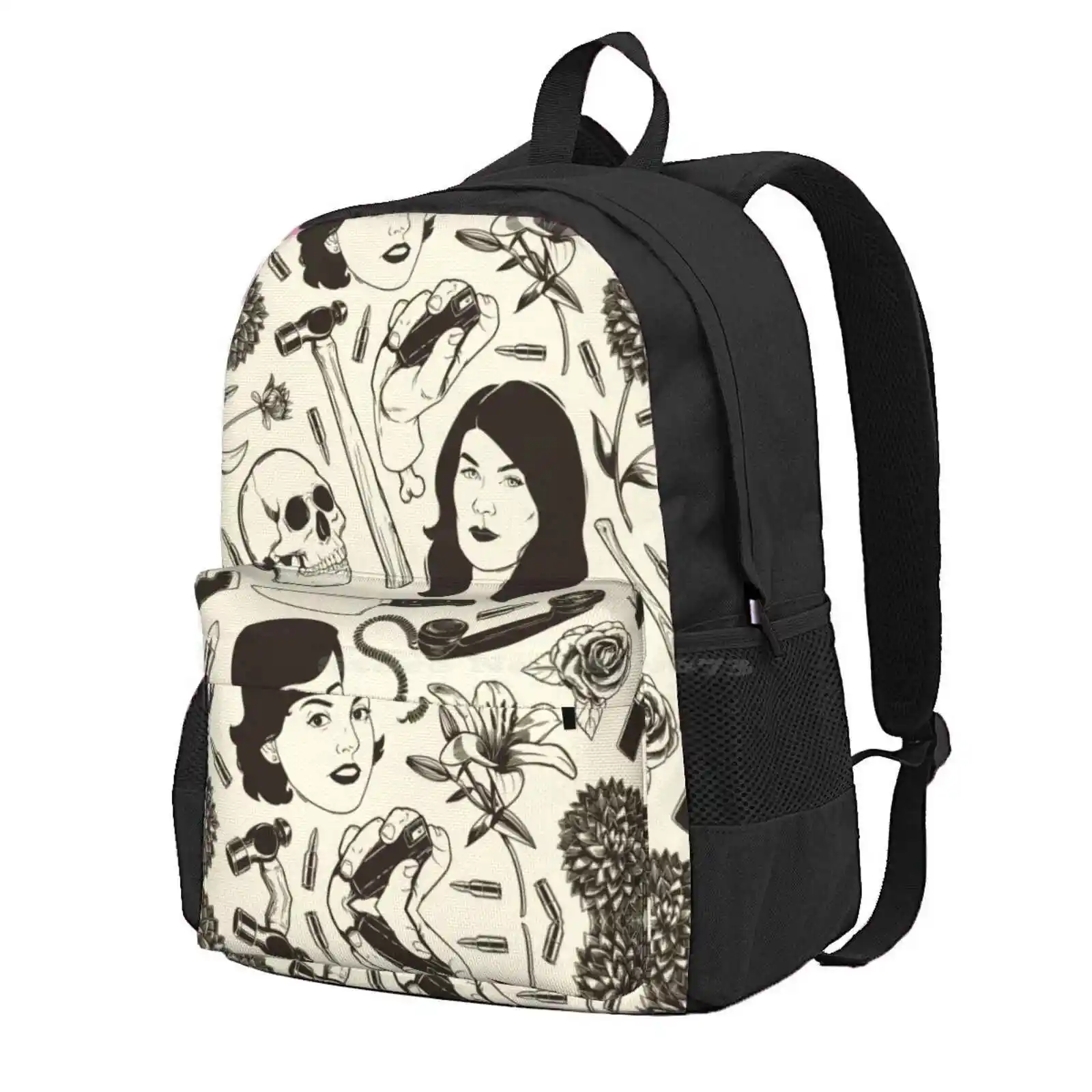 True Crime Pattern Hot Sale Schoolbag Backpack Fashion Bags Mfm My Favorite Murder Karen Poscast True Crime Ssdgm Murderino