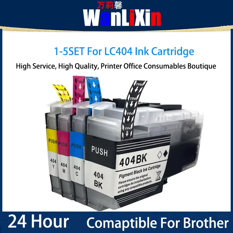 

1/2 set LC404 Ink Cartridge Compatible For Brother MFC-J1205W J1215W Printer