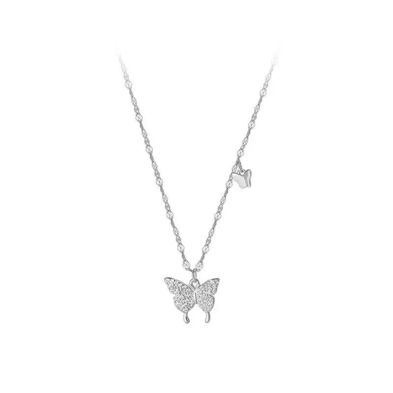 Fashion Women Crystal Zircon Pendant Necklace for Women Girl Crystal Chain Necklace Punk Party Jewelry butterfly necklace