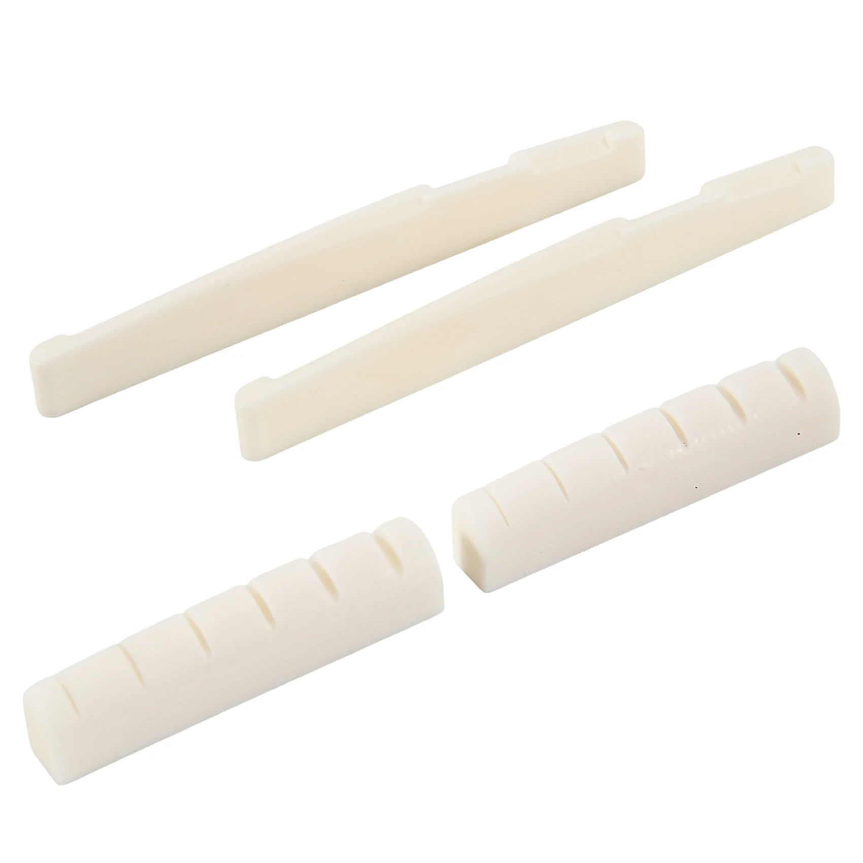 L79A 2 Sets of 4pcs 6 String Acoustic Guitar Bone Bridge Saddle and Nut Made of Real Bone