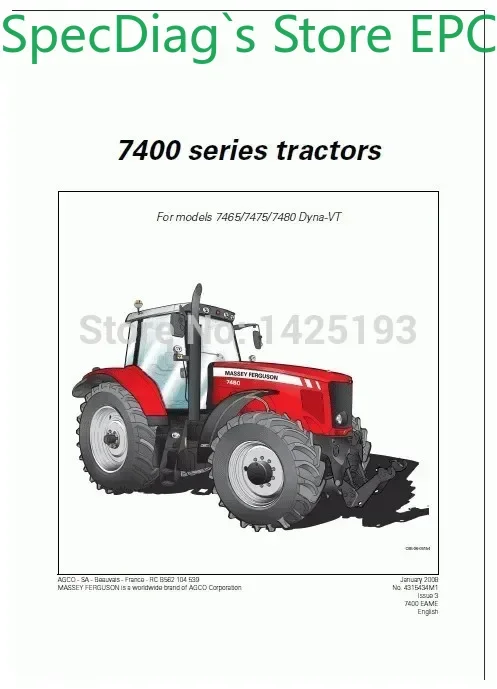 

Посібники по ремонту SpecDiag Massey Ferguson 2022, Великобритания + SA + NA