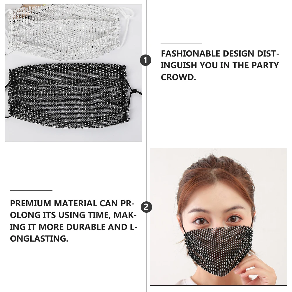 

Water Drill Rhinestone Decorative Mouth Decorative Mouth Cover Cover Fashion Women Face Mask Creative Design Premium Material