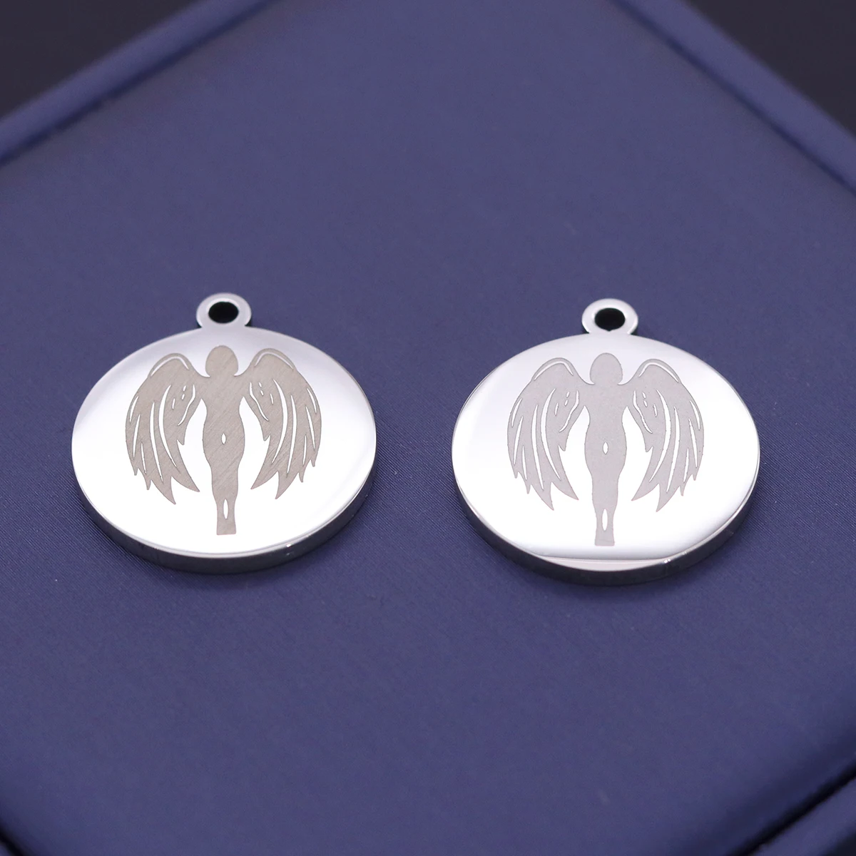 2pcs Guardian Angel Charms Stainless Steel Engraved Angel Round Pendant for DIY  Jewelry Making Necklace Earrings Wholesale