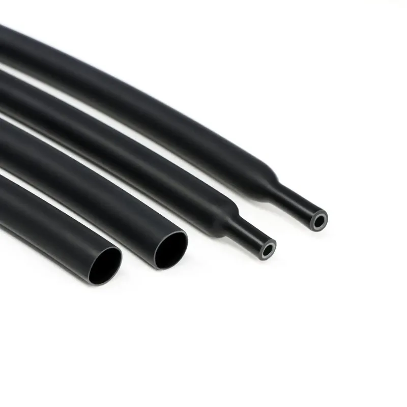 Ratio Heat Shrink Tubing 1m/2m/3m/5m Dual Wall Adhesive Lined Shrinkable Wire Wrap Tube Waterproof Black