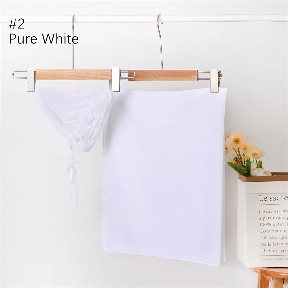 

Elastic Undercap Pearl Chiffon Scarf 2PCS Set Muslim Hijab Women Long Shawl Wrap Scarf Turban Headscarf Underscarf Headband New