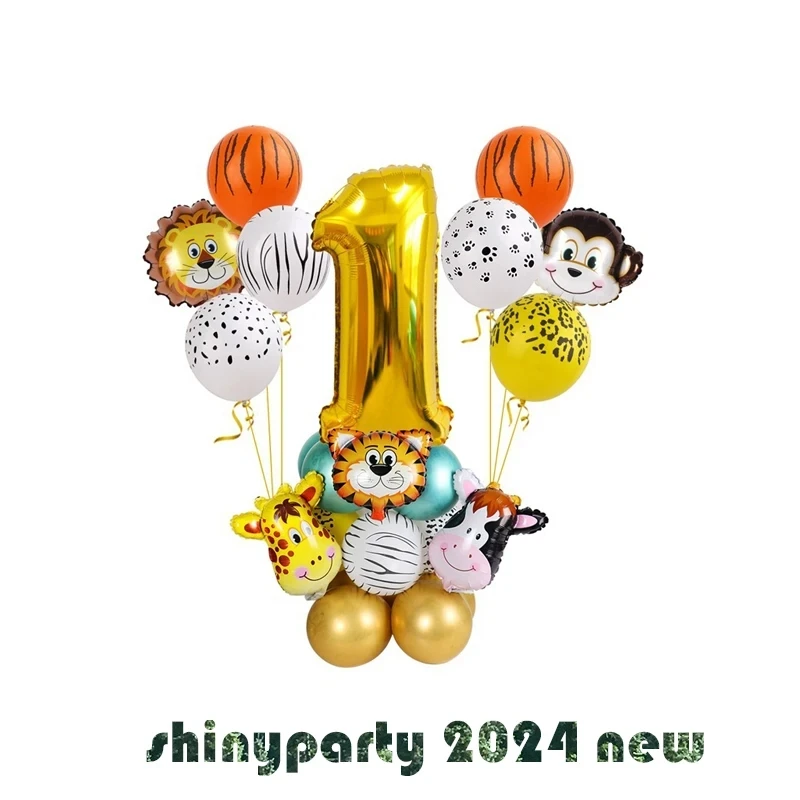 

NEW Cartoon Animal Balloon Set Combination Boy Girl Baby Birthday Party Decoration Anniversary Aluminum Foil Digital Balloons