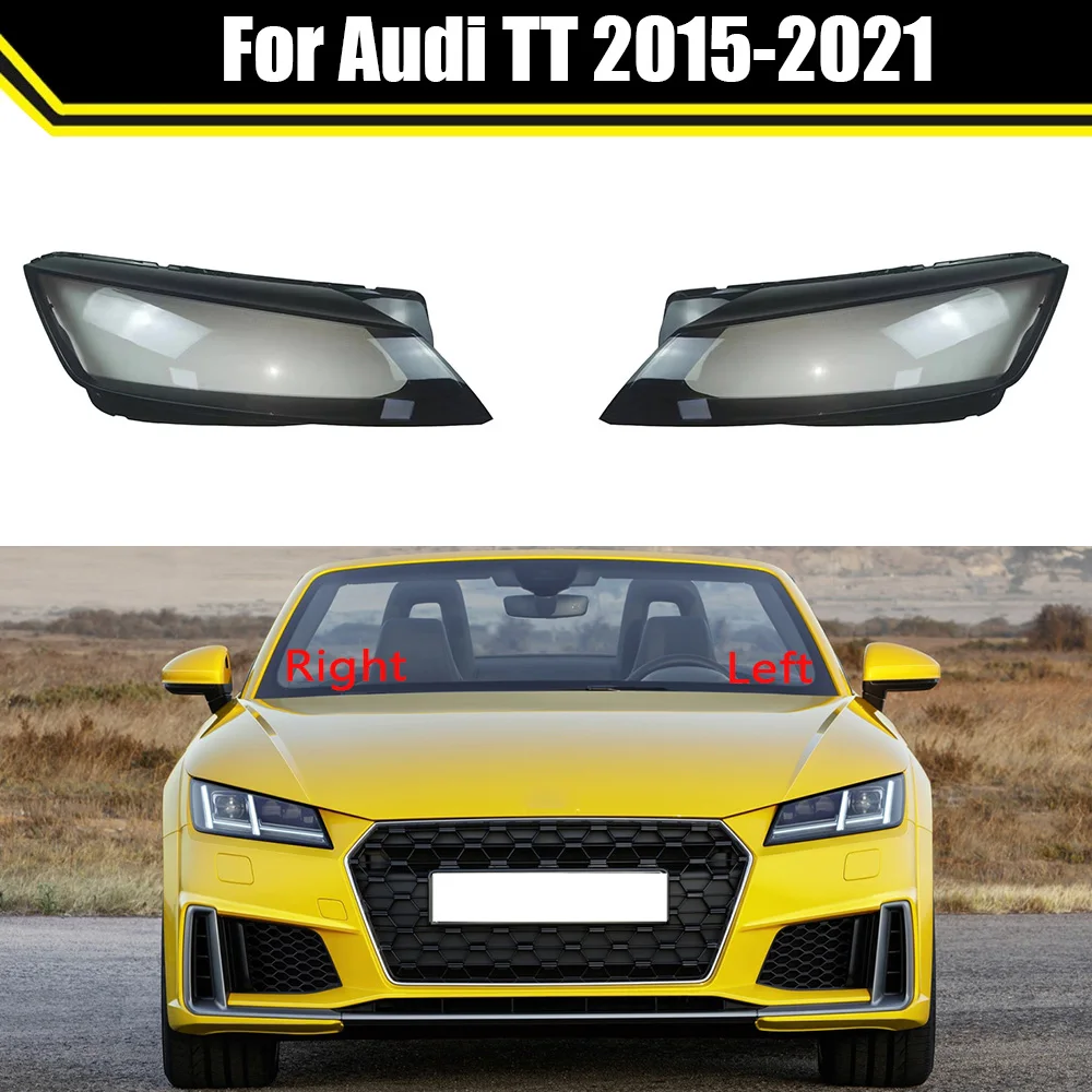 

Car Front Headlight Lens Cover For Audi TT 2015-2021 Transparent Lampshade Glass Lampcover Caps Headlamp Shell Head Light Case