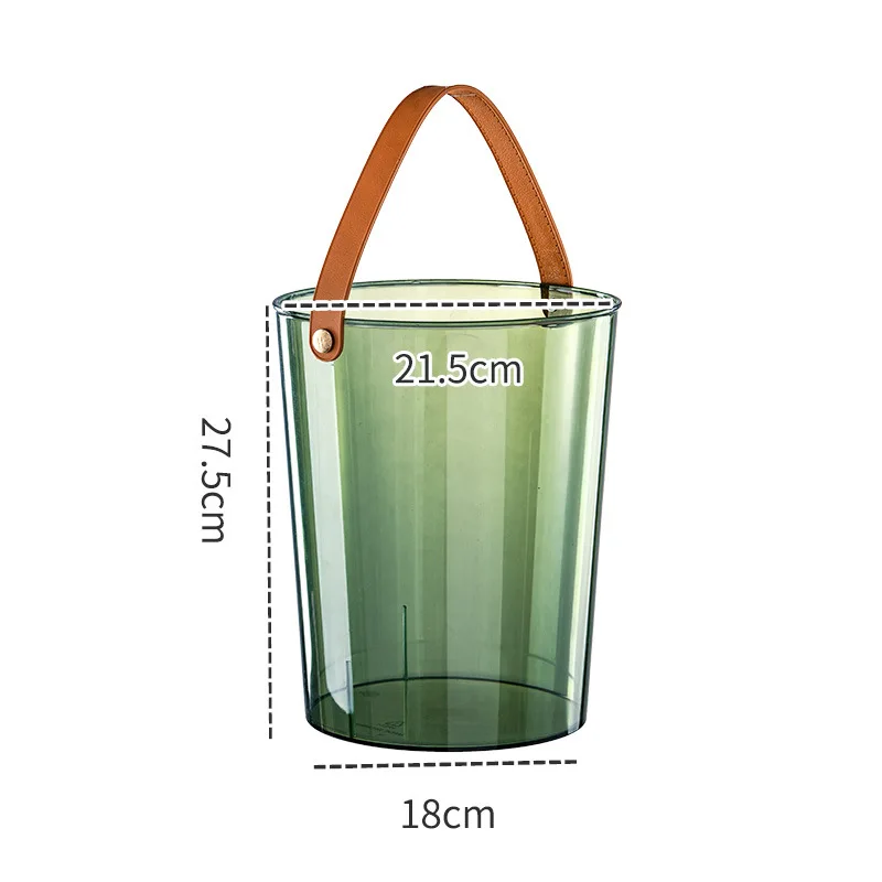 Household Waste Bin Transparent Garbage Bucket Light Luxury Room Bedroom Toilet OfficeTrash Bin Thickened Desktop Paper Basket