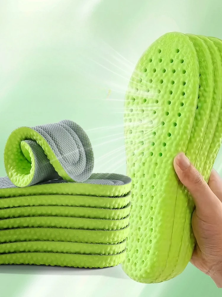 2pcs Women Memory Foam Insoles for Shoe Sole Mesh Deodorant Breathable Shock-Absorbant Anti-Slippery Cushion Running Insoles Men
