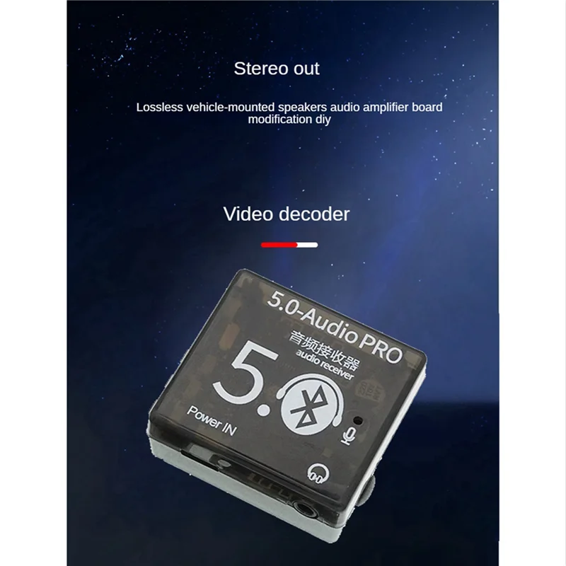 ABGI-3X BT5.0 오디오 프로 수신기 보드 MP3 블루투스 디코더 무손실 자동차 스피커 오디오 증폭기 보드 케이스 3.7V-5V