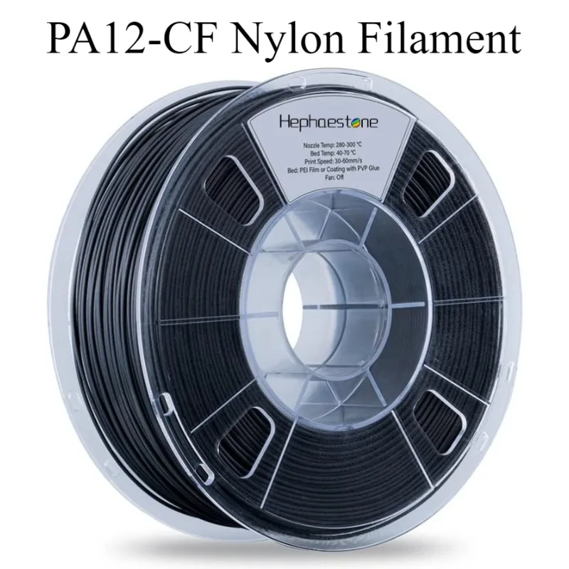 PA12-CF Nylon Filament,Carbon Fiber Nylon Filament 1.75mm,High Strength,High Precision,No Warpage,Low Moisture Sensitivity 1kg