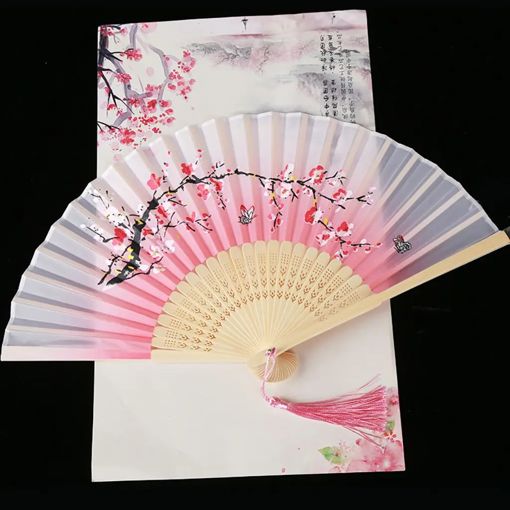 

Quality Elegant Colorful Bamboo Wooden Vintage Style Summer Gift Folding Fan Home Decoration Fan Crafts Dance Hand Fan