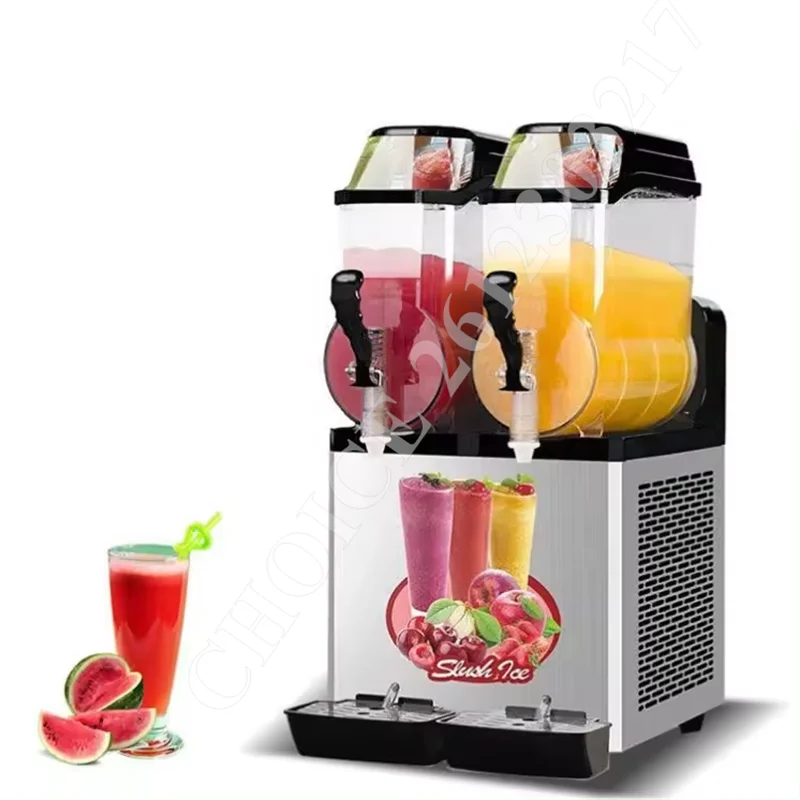 

Fully Automatic Commercial Juice Machine 36L 2 Tank Frozen Drink Maker 300W Stainless Steel Margarita Wine Slush Smoothies Maker