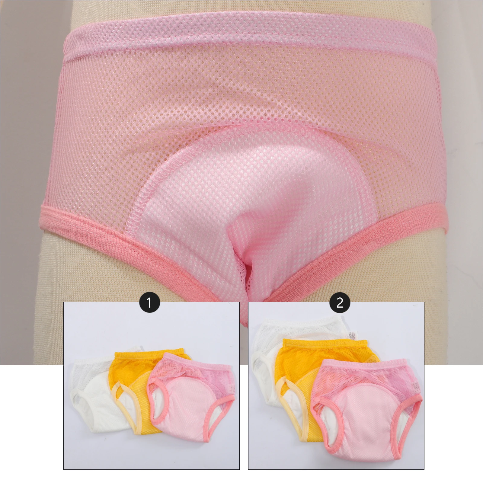 

3pcs Baby Training Pants Reusable Cotton Diapers Soft Breathable Waterproof Tpu Eco-Friendly Washable Elastic Waist Anti-Leak