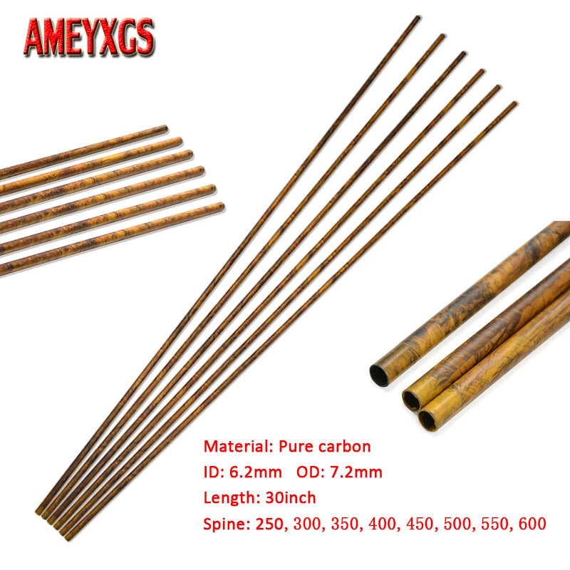 6/12/18/24pcs 30inch Arrow Shaft Pure Carbon +-0.003