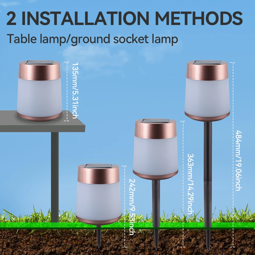 NEW Remote Light Sensor Waterproof ABS Outdoor Lighting Garden RGB Multi Function Solar Powered LED Lawn Light Lamp For Garden