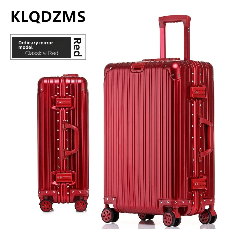 KLQDZMS Men's Suitcase Full Aluminum Magnesium Alloy Boarding Box Large Capacity Business Trolley Case 20