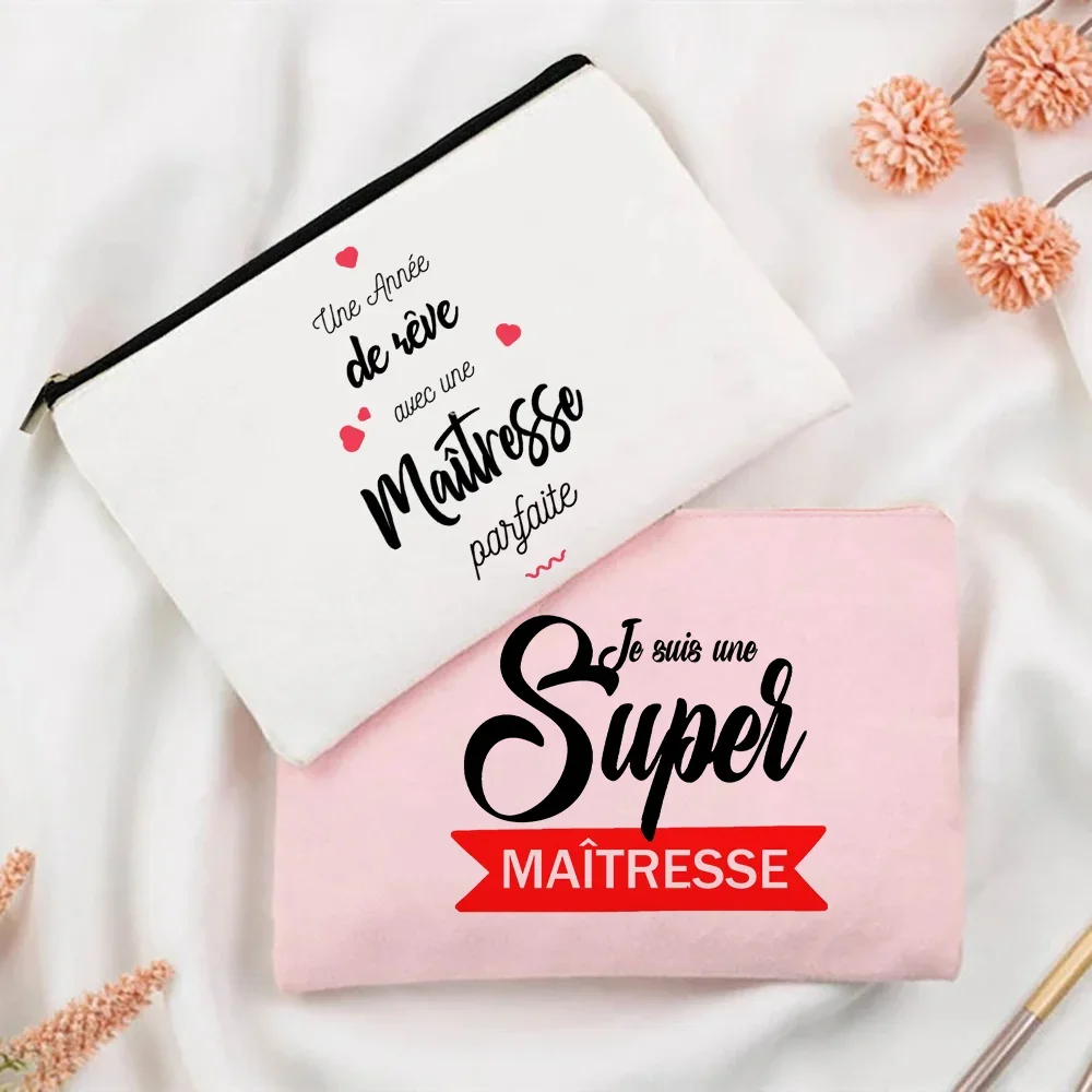 I Am A Super Mistress Thank You Teacher Storage Bag Thank You Mistress Make Up Pouch Cosmetic Purse Zipper Pouches