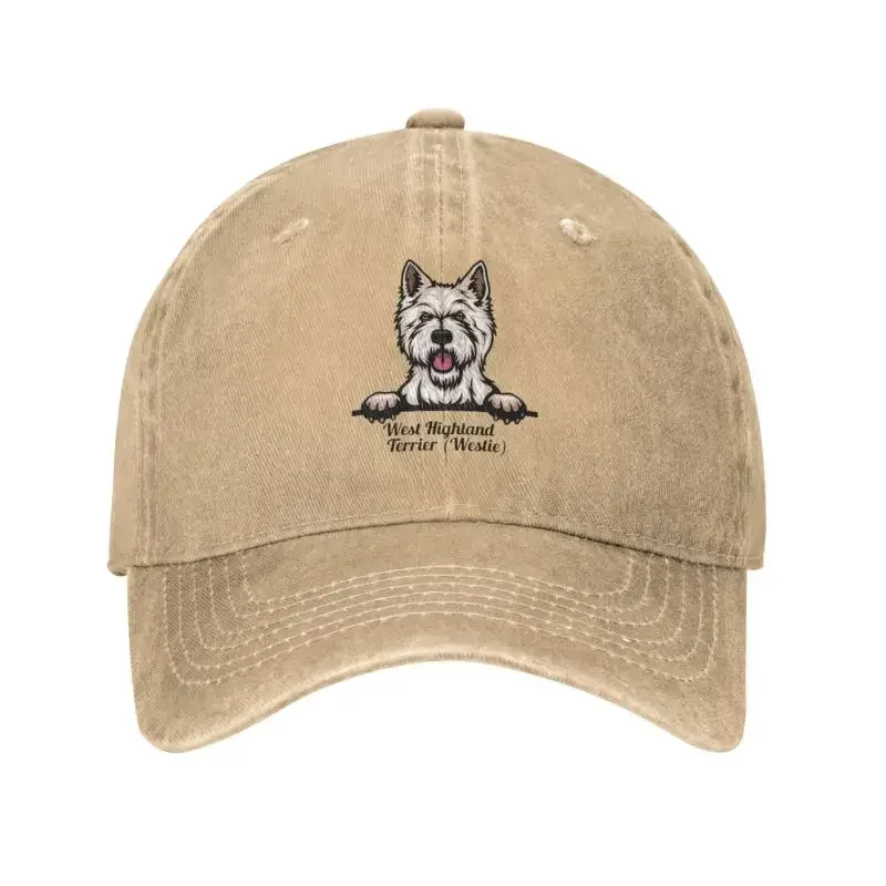 

Classic Unisex Cotton Peeking Dog West Highland White Terrier Baseball Cap Adult Westie Adjustable Dad Hat for Men Women Outdoor