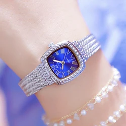 BS montre femme petite montre-bracelet or carré petit cadran en acier inoxydable argent horloge dames luxe Simple montres pour femmes 2022