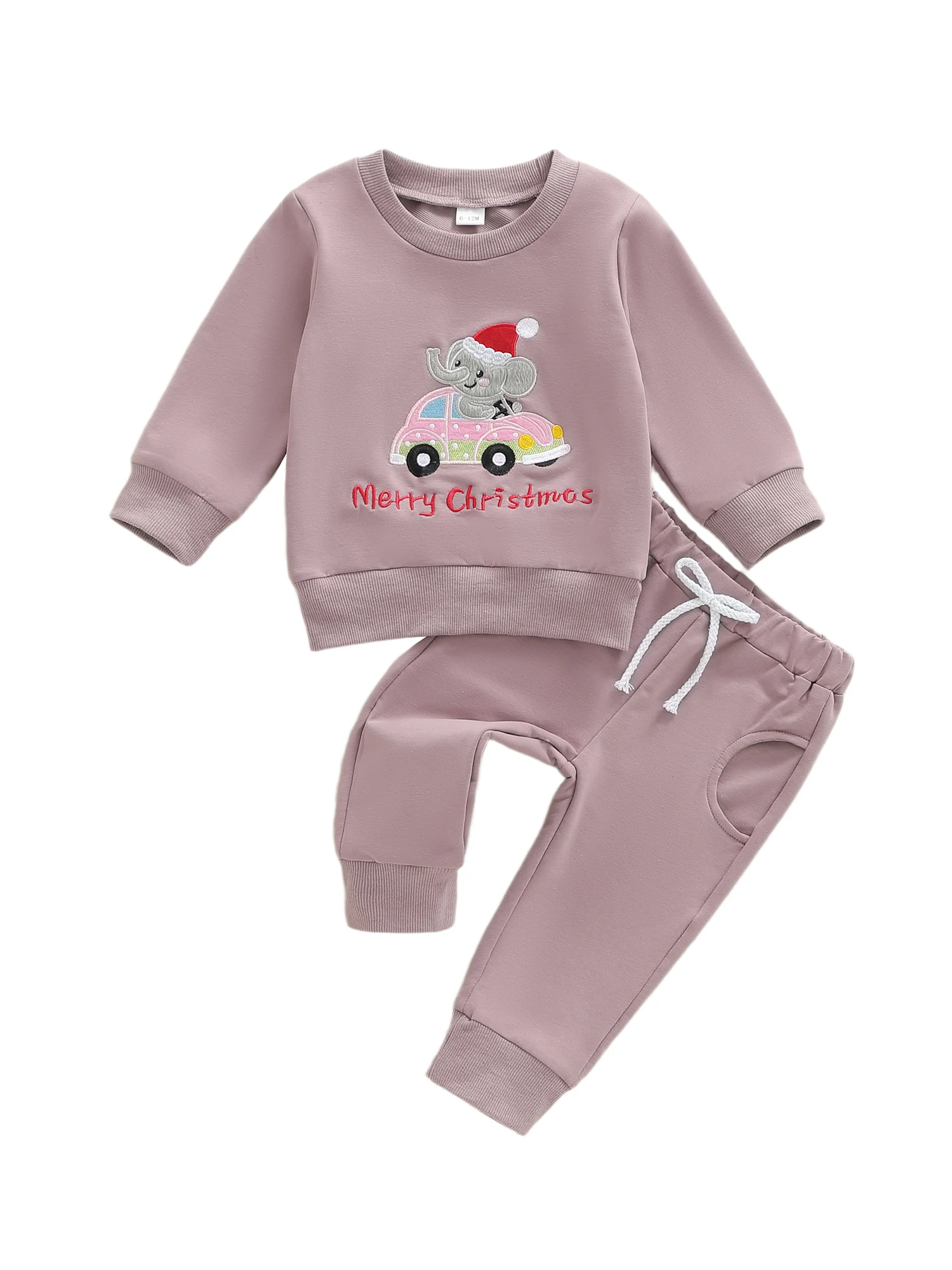 مجموعة عطلة الرضع الرنة زين جولة الرقبة سترة وسراويل ضيقة 2 قطعة دعوى لحفلة عيد الميلاد #1