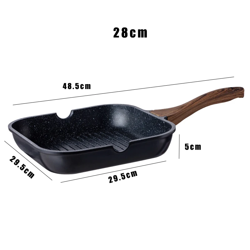 Non-Stick Steak Frying Pan Breakfast Pan Thickened Egg Pancake Maker Induction Gas Universal Outdoor Camping Saucepan Omelet Pot