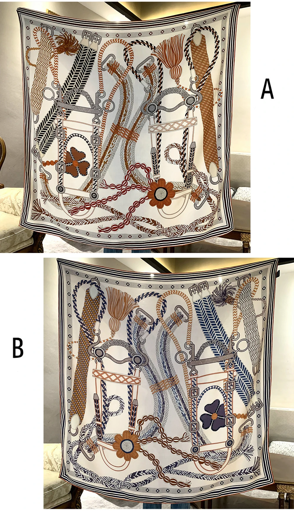 

Designer Scarf Luxury Shawls Winter Double Faced Silk Wool Scarves Wraps Large Bandanas Stole écharpe Cachemire 135CM