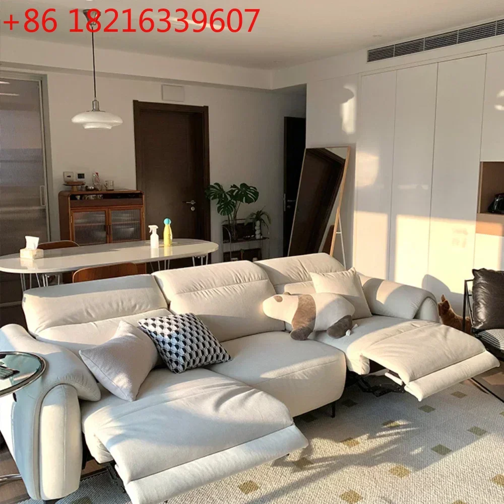 

Electric Sofa Modern Light Luxury Minimalist Small Apartment Living Room Concubine Cat Scratching Flannel Cream Style
