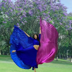 Alas de Isis con palos para danza del vientre, alas de doble Color de 360 grados para adultos, accesorios de actuación de danza egipcia, danza India