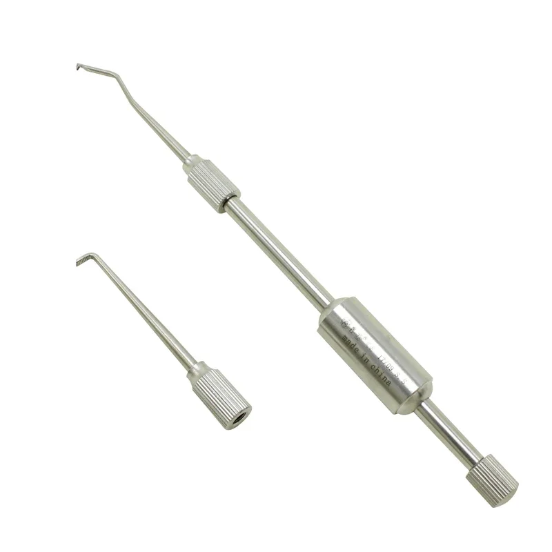 1Set Stainless Steel Dental Crown Remover 2 Tips Press Button Dentist Lab Equipment Dentist Tools Material Manual Control