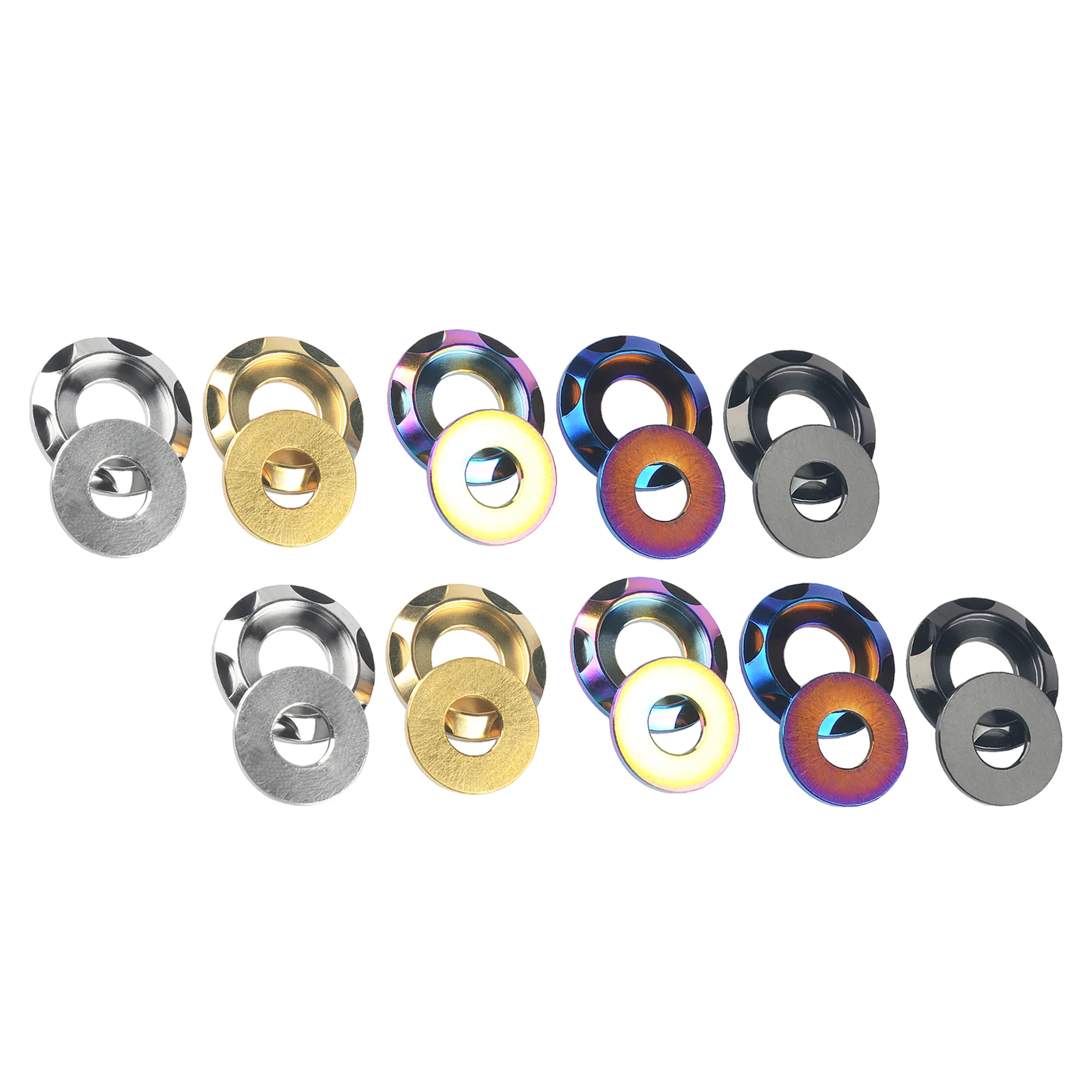 AliExpress Wanyifa 10/20pcs Titanium Washers M5/M6/M8/M10 Decorative Stepped Washers For Motorcycle Bicycle And Car Modification Fasteners