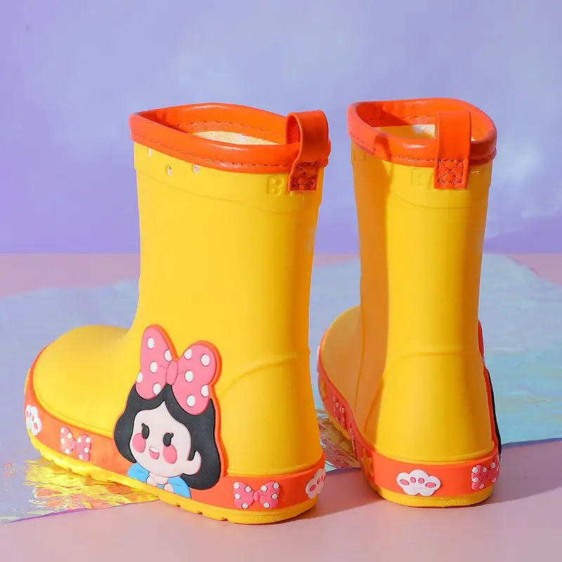 Kids Waterproof Rain Boot Covers Thickened Anti Slip Silicone Shoe Covers High Top for Boys Girls Outdoor Rainy Day