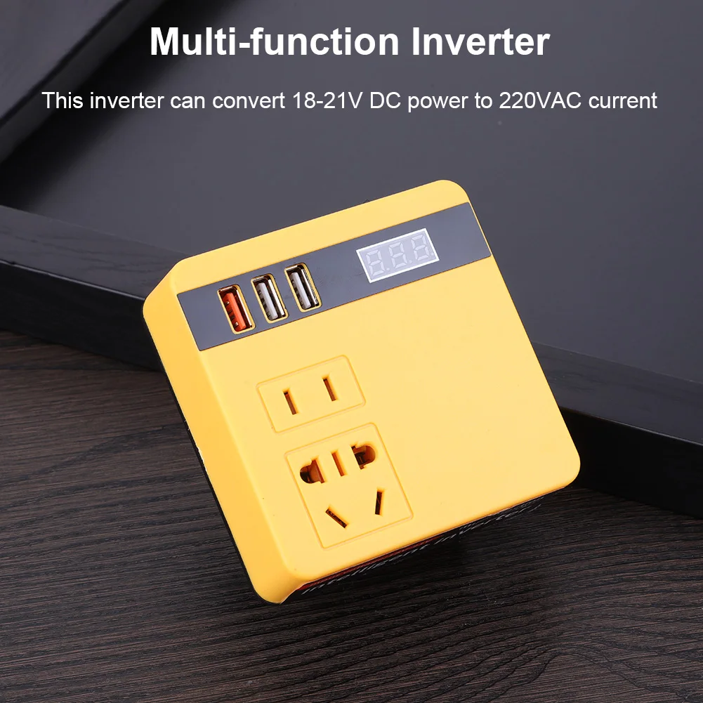 120W Lithium Battery Inverter DC 18V-21V To AC 220V Battery Transformer Outdoor Work Inverter Fit for DeWalt/Makita/Milwaukee