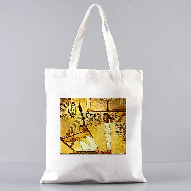 Yellow Ancient Egypt Tapestry Wall Hanging Old Culture Shopper Bags Shopping Bag Tote Bag Shoulder Bag Canvas  College Handbag