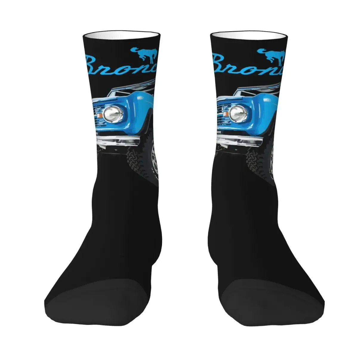 1966 Blue Ford Bronco Socks Harajuku Sweat Absorbing Stockings All Season Long Socks Accessories for Man's Woman's Birthday