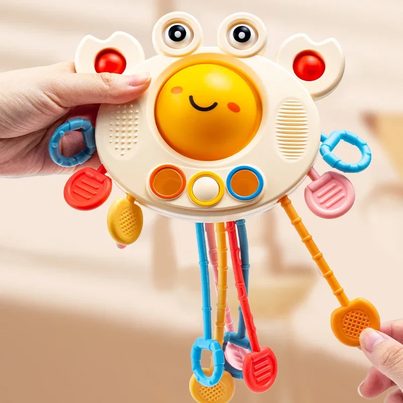 

Crab Toy Kids Montessori Sensory Development Educational Toys Pull String Finger Grasp Training Early Learning Toy Teething