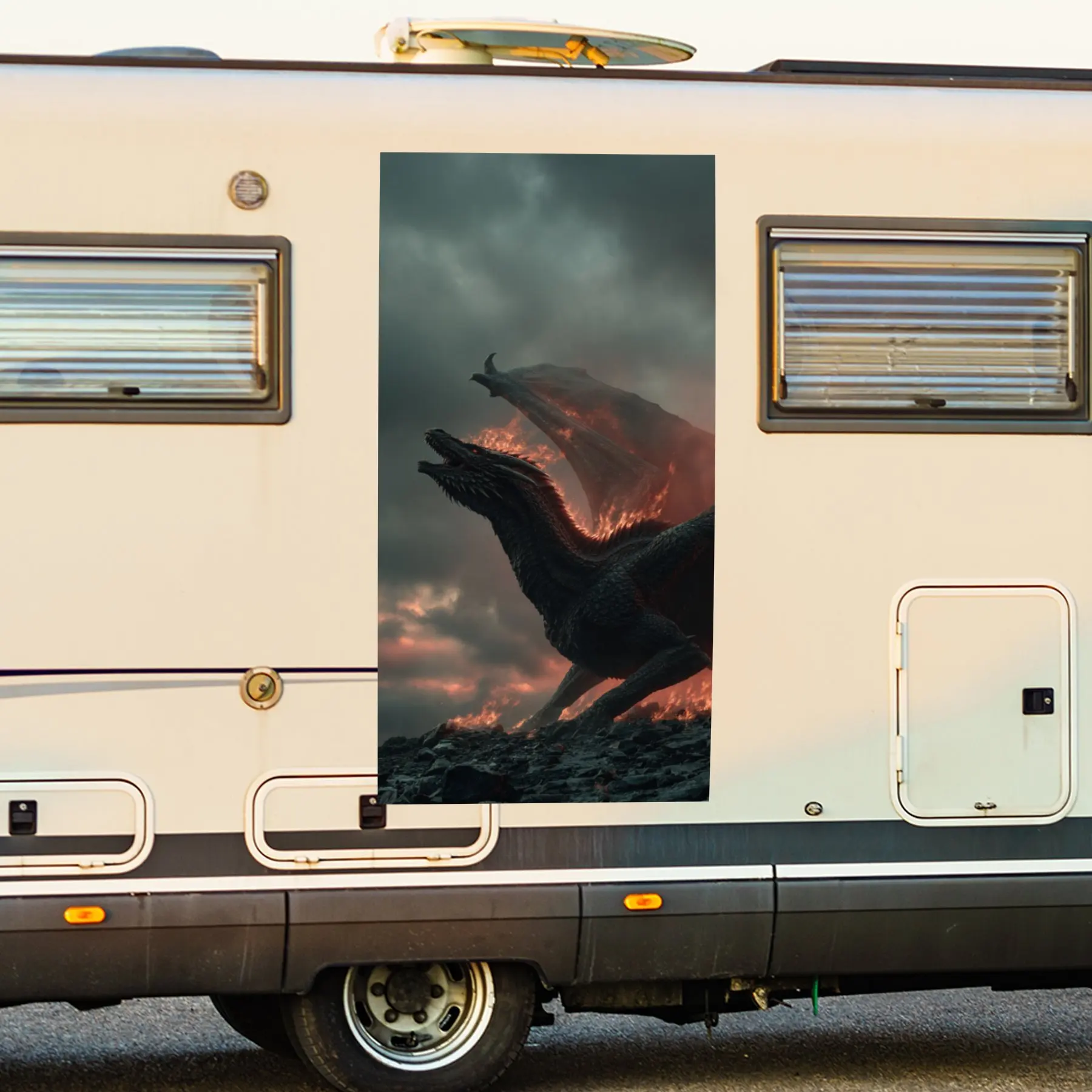 

Черный дракон - виниловая наклейка на заднюю часть автофургона, водонепроницаемые самоклеящиеся виниловые наклейки на хвост и бампер автомобиля, украшение - защита