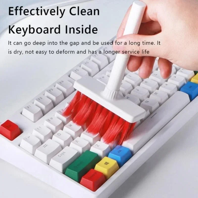 5 in 1 Multifunctional Keyboard Cleaning Brush Earphone Computer Keycap Puller Cleaner Wireless Earbuds Gap Dust Remover Tool