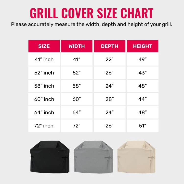 Grillman Premium Grill Cover for Outdoor Grill - Heavy-Duty Waterproof BBQ Grill Cover - Rip-Proof and Wind-Resistant - Large Ba