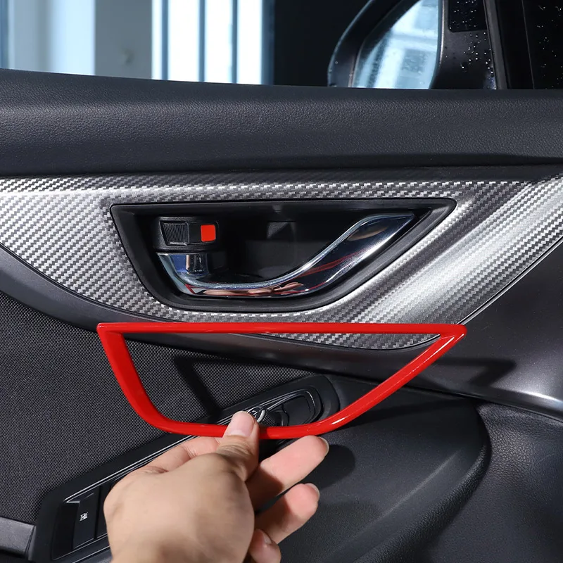 

For Subaru WRX 2021-2023 ABS Carbon Fiber Style Car Door Inner Handle Frame Decorative Sticker Interior Accessories