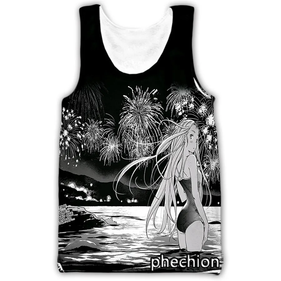 

Phechion Fashion Men/Women Summer Time Rendering 3D Printed Sleeveless Vest Streetwear Loose Sporting Tank Tops A187