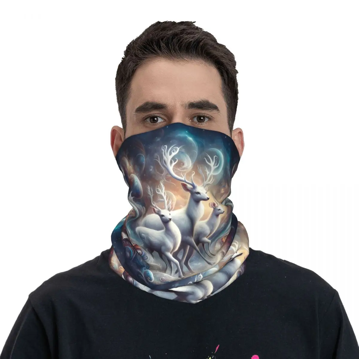Elk Scarf Neckerchief Neck Face Mask Polyester