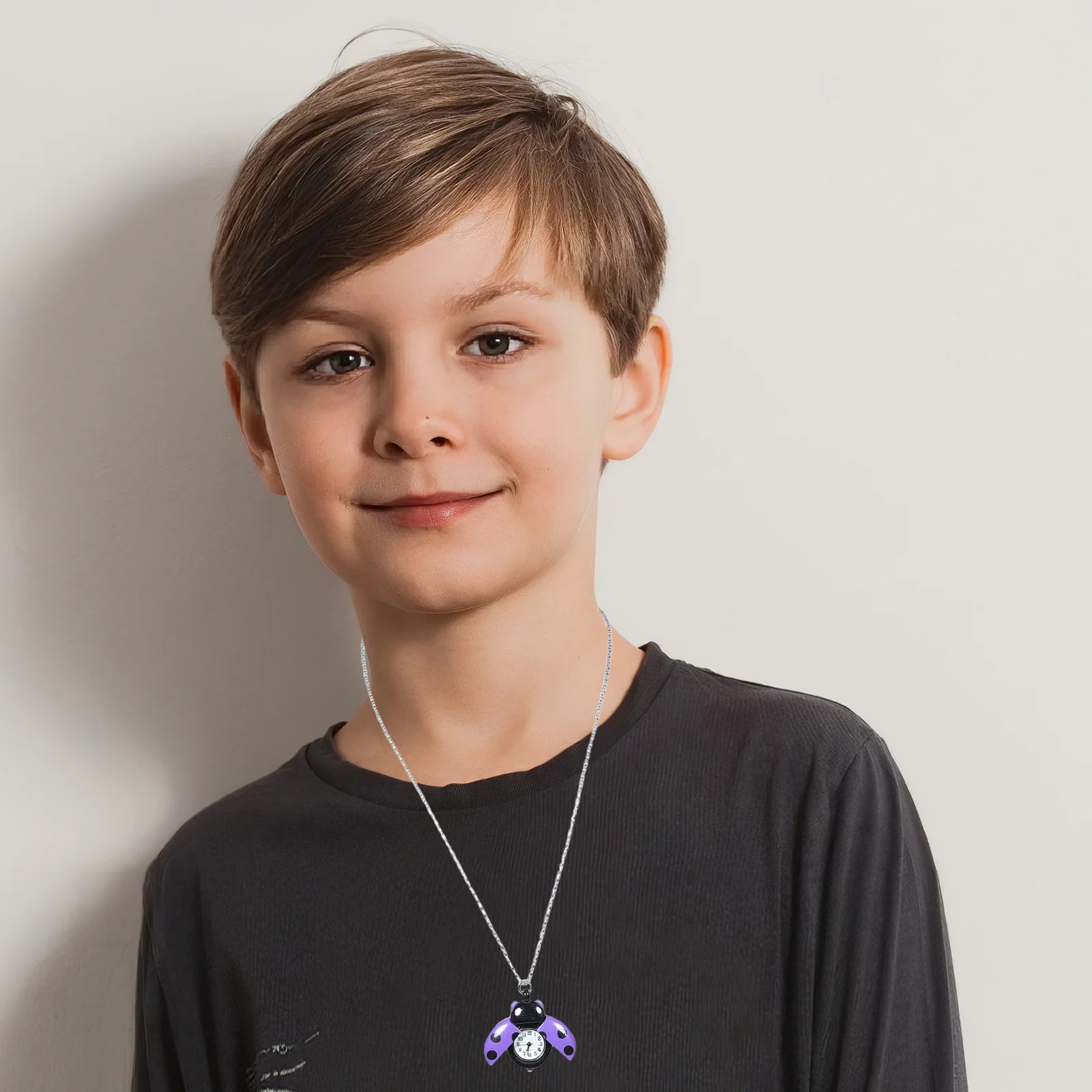 ساعة الجيب الخنفساء المفاتيح خمر الكوارتز تصميم ساعة الجيب لحقائب اليد الحيوان قلادة المفاتيح محفظة الملحقات الأرجواني #4